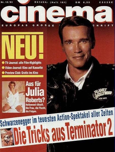 CINEMA (De) magazine side cover Issue 161 October 1991