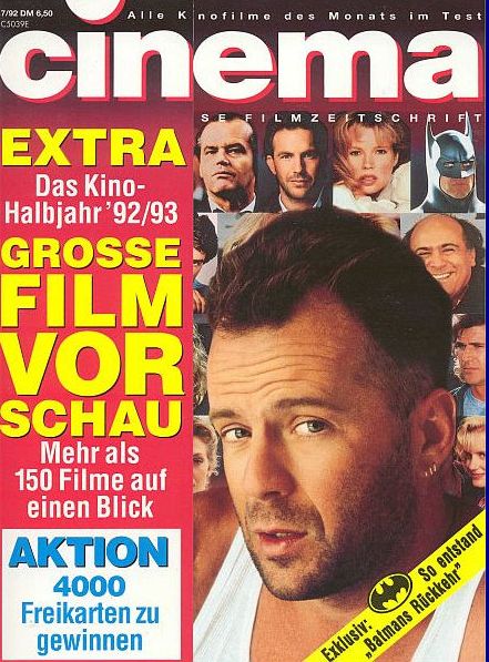 CINEMA (De) magazine side cover Issue 170 July 1992