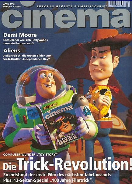 CINEMA (De) magazine side cover Issue 215 April 1996