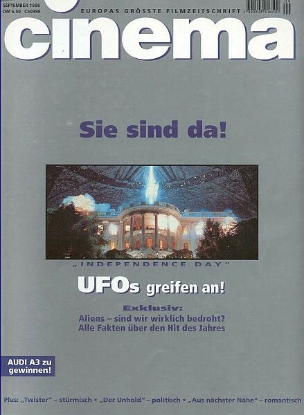 CINEMA (De) magazine side cover Issue 220 September 1996