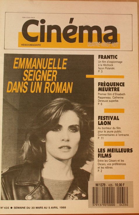 CINEMA HEBDOMADAIRE magazine side cover Issue 435 30 March 1988