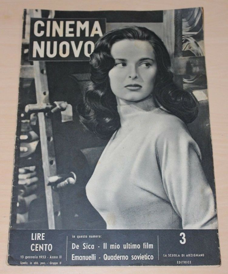 CINEMA NUOVO magazine side cover Issue 3 January 1953