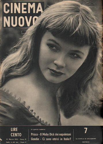 CINEMA NUOVO magazine side cover Issue 7 March 1953