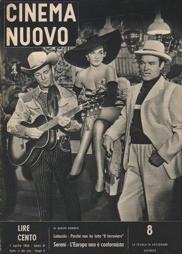 CINEMA NUOVO magazine side cover Issue 8 April 1953