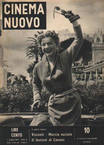 CINEMA NUOVO magazine side cover Issue 10 May 1953