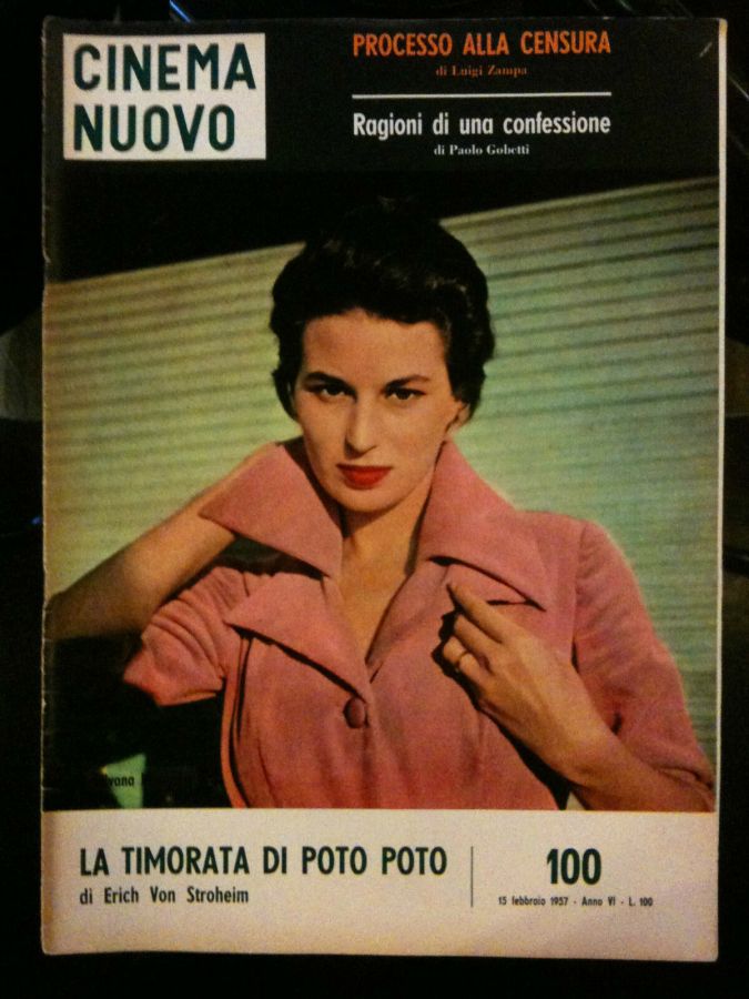 CINEMA NUOVO magazine side cover Issue 100 February 1957