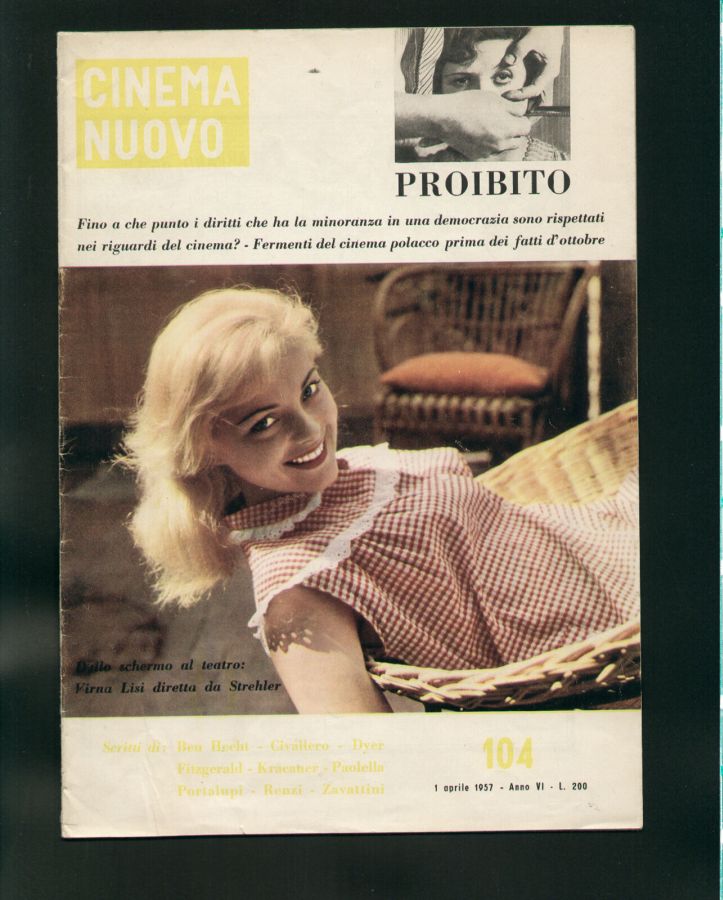 CINEMA NUOVO magazine side cover Issue 104 April 1957