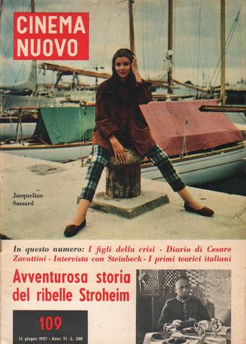 CINEMA NUOVO magazine side cover Issue 109 June 1957