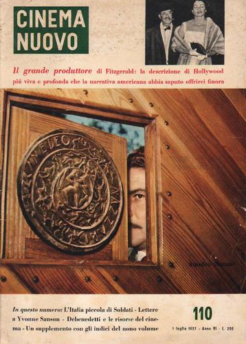 CINEMA NUOVO magazine side cover Issue 110 July 1957