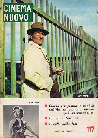 CINEMA NUOVO magazine side cover Issue 117 November 1957