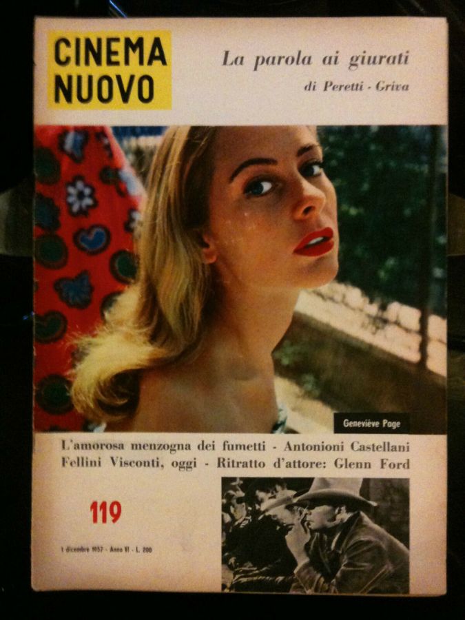 CINEMA NUOVO magazine side cover Issue 119 December 1957