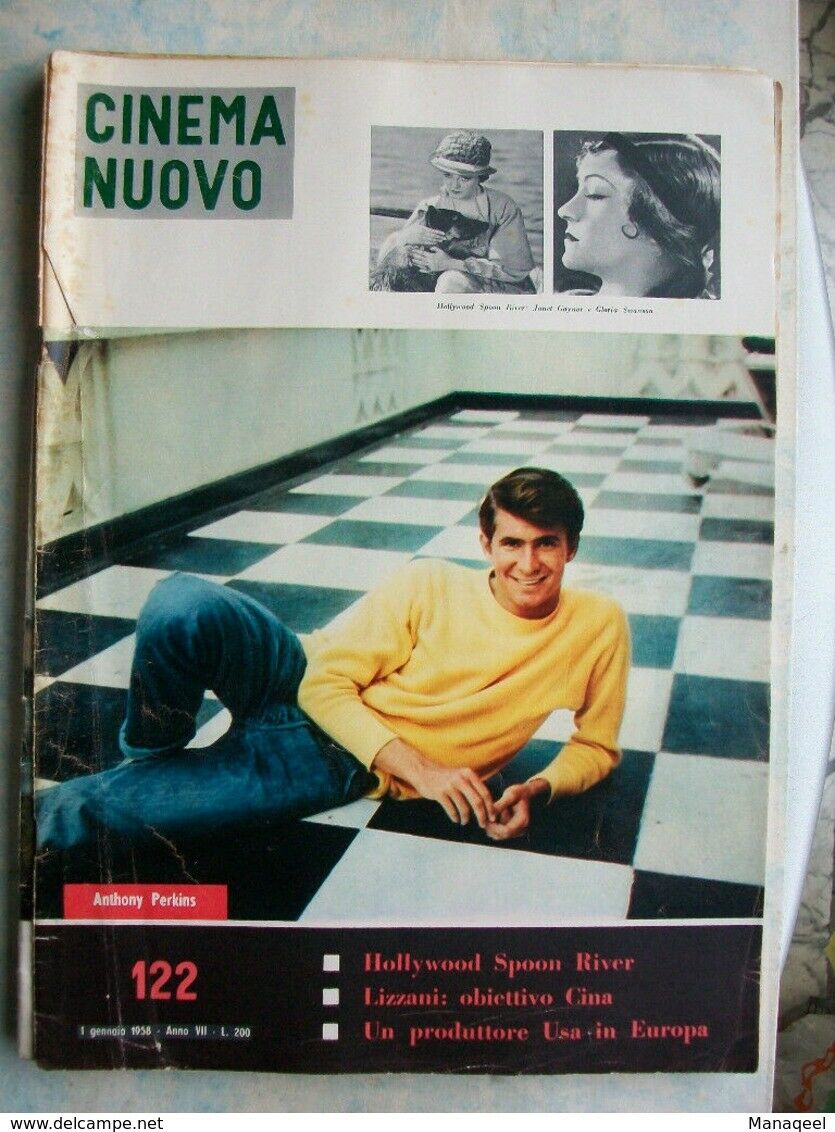 CINEMA NUOVO magazine side cover Issue 122 January 1958