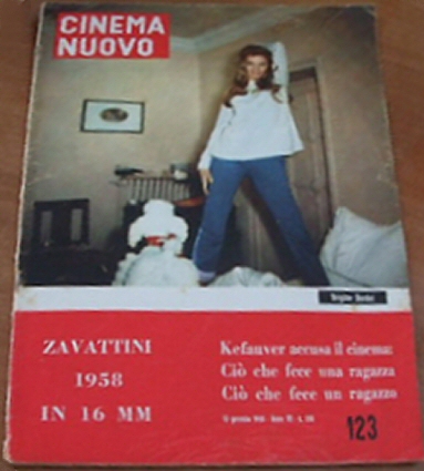 CINEMA NUOVO magazine side cover Issue 123 January 1958