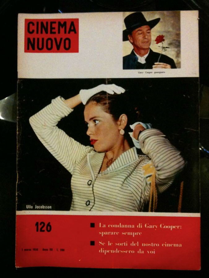CINEMA NUOVO magazine side cover Issue 126 March 1958