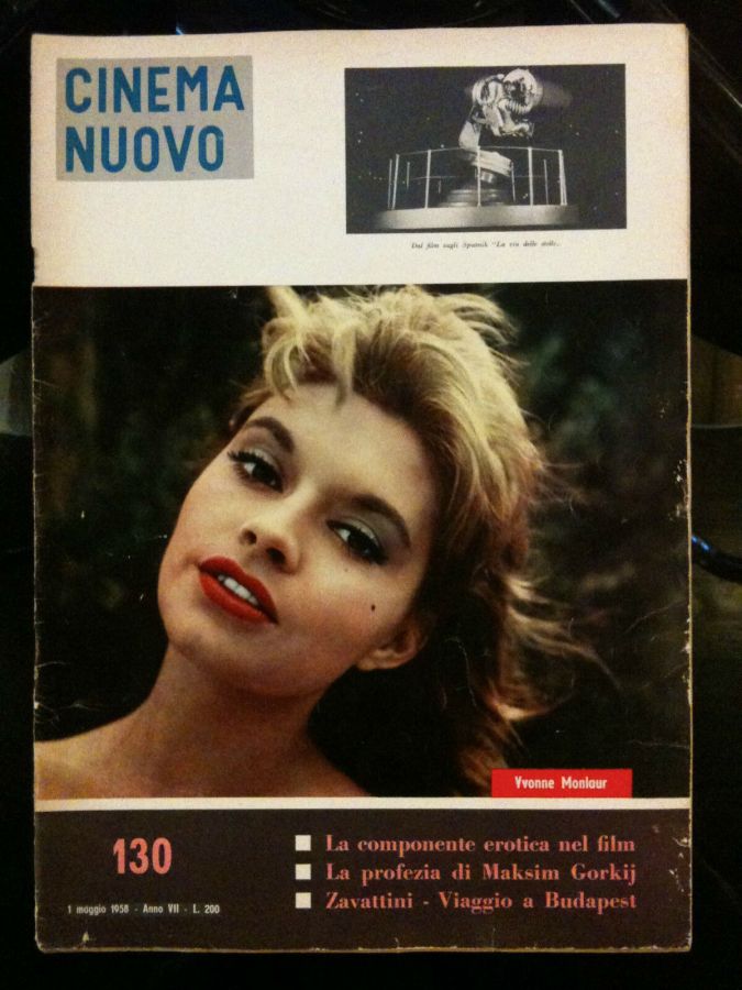 CINEMA NUOVO magazine side cover Issue 130 May 1958