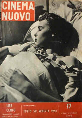 CINEMA NUOVO magazine side cover Issue 17 August 1953