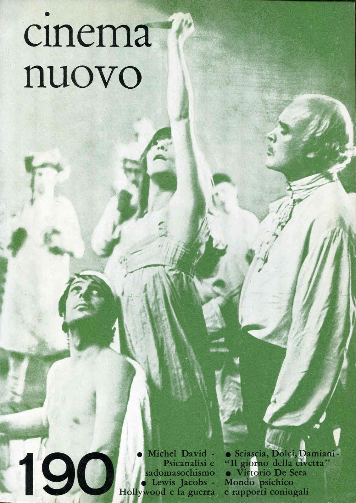 CINEMA NUOVO magazine side cover Issue 190 November/December 1967