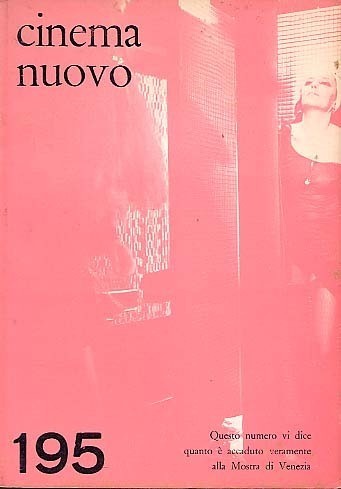 CINEMA NUOVO magazine side cover Issue 195 September/October 1968