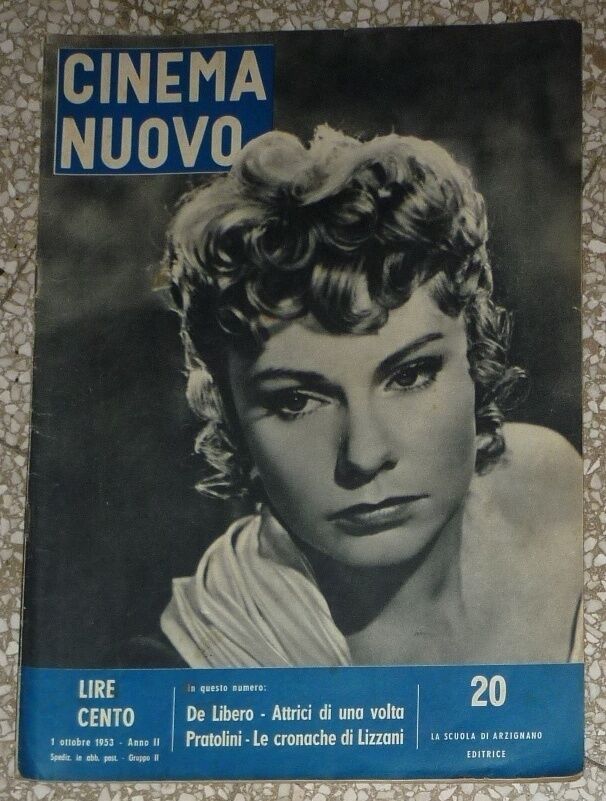 CINEMA NUOVO magazine side cover Issue 20 October 1953