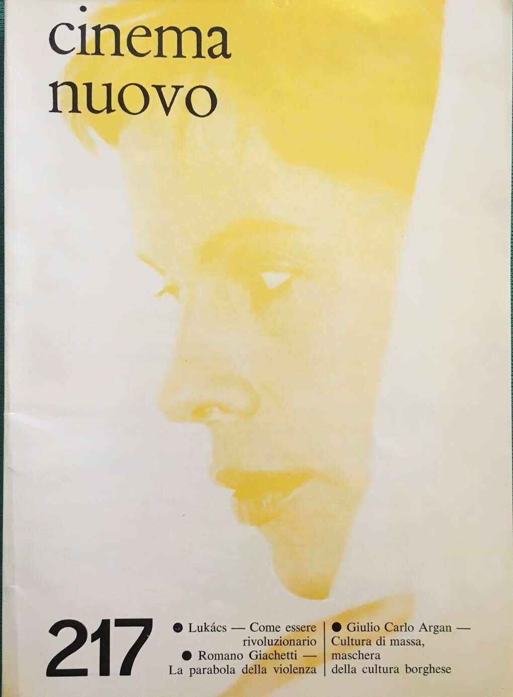 CINEMA NUOVO magazine side cover Issue 217 May/June 1972