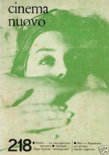 CINEMA NUOVO magazine side cover Issue 218 July/August 1972