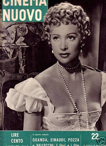 CINEMA NUOVO magazine side cover Issue 22 November 1953