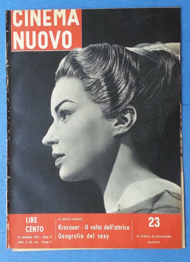 CINEMA NUOVO magazine side cover Issue 23 November 1953
