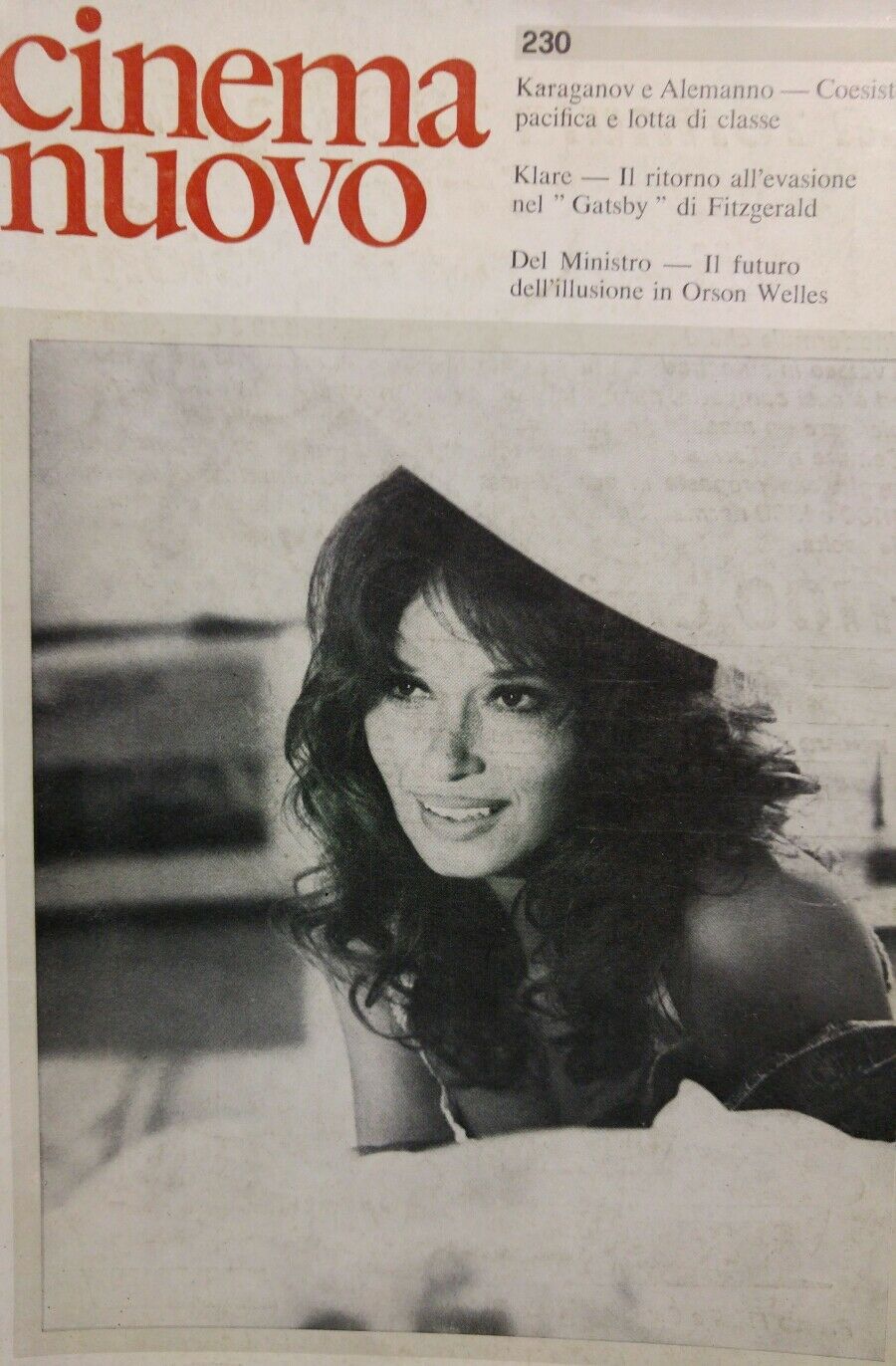 CINEMA NUOVO magazine side cover Issue 230 July/August 1974