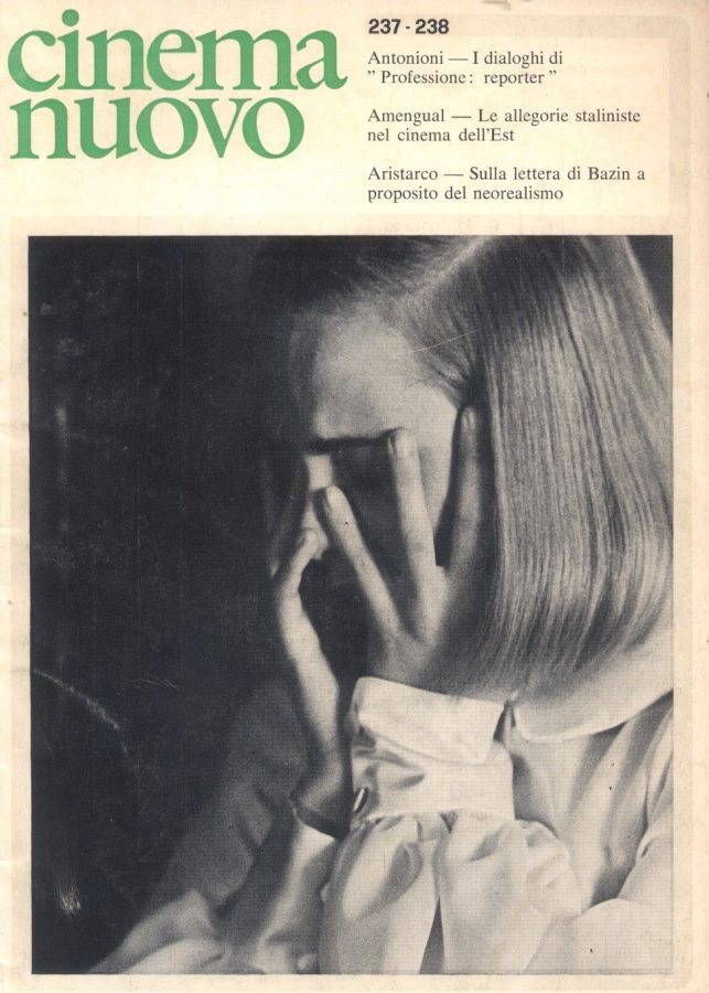 CINEMA NUOVO magazine side cover Issue 237/238 September-December 1975