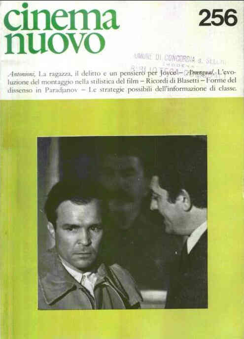CINEMA NUOVO magazine side cover Issue 256 November/December 1978