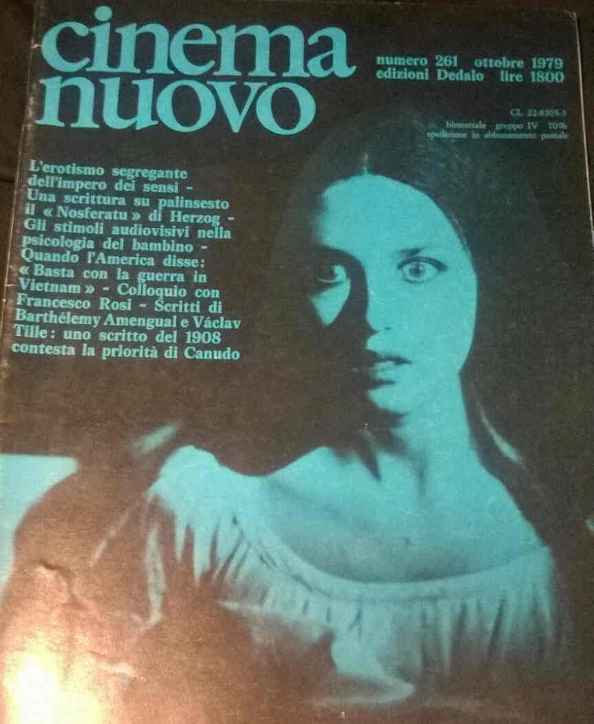 CINEMA NUOVO magazine side cover Issue 261 September/October 1979