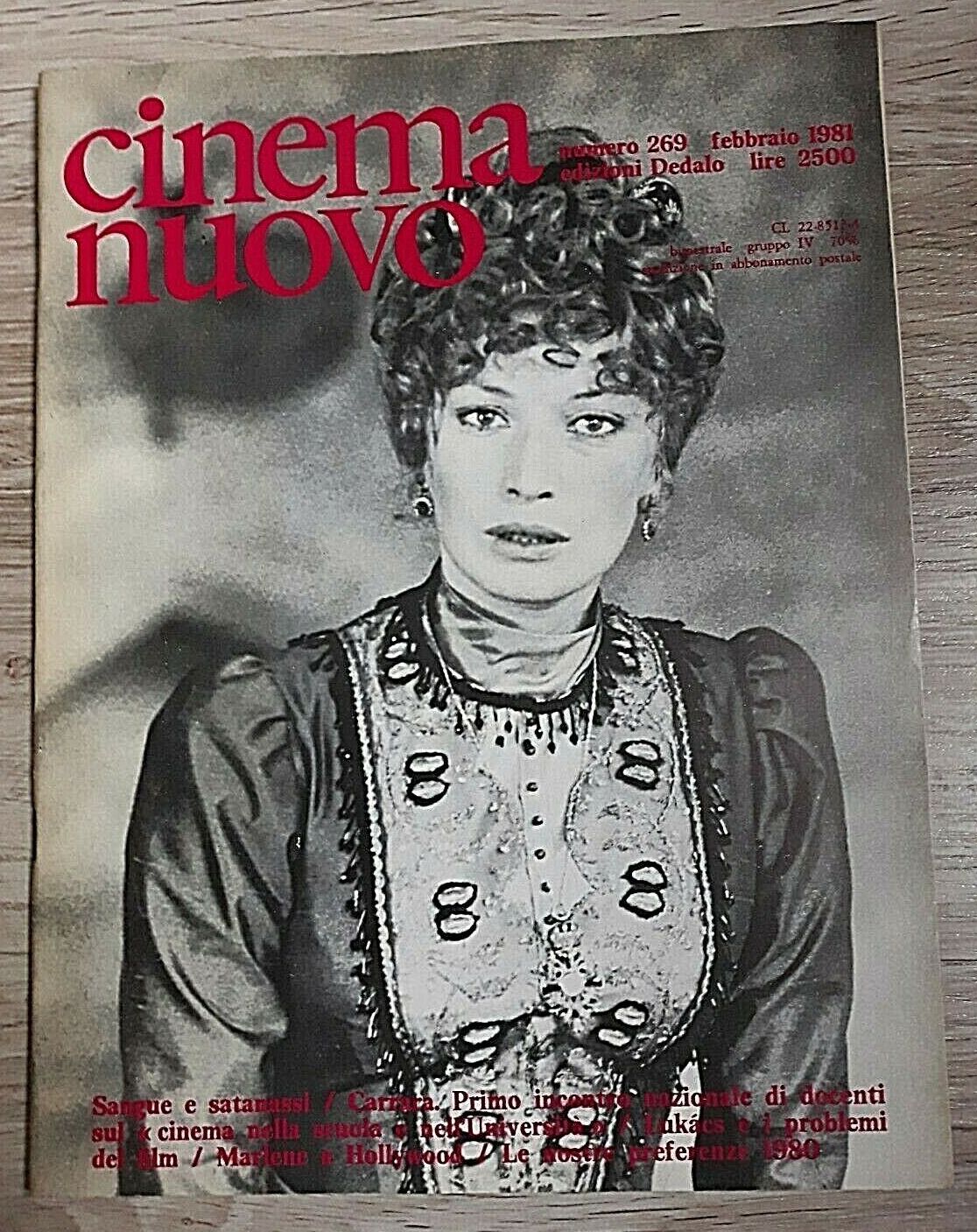 CINEMA NUOVO magazine side cover Issue 269 January/February 1981