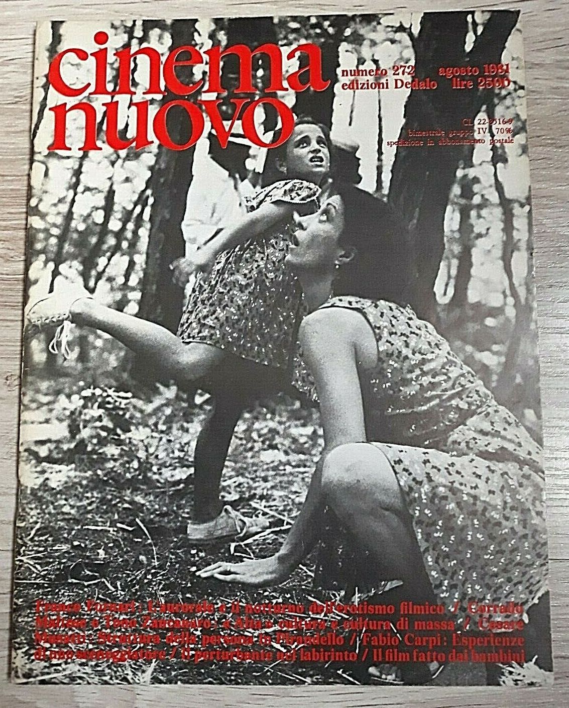 CINEMA NUOVO magazine side cover Issue 272 July/August 1981