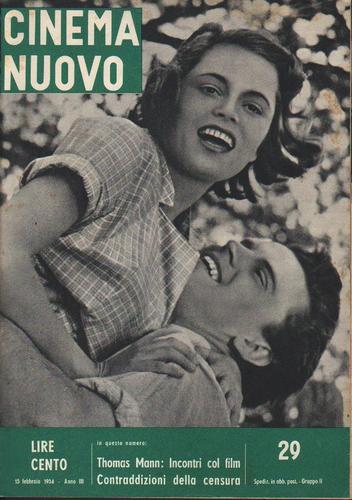CINEMA NUOVO magazine side cover Issue 29 February 1954