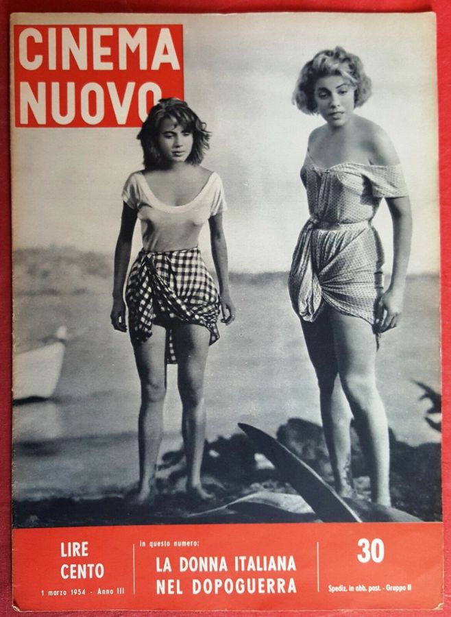 CINEMA NUOVO magazine side cover Issue 30 March 1954