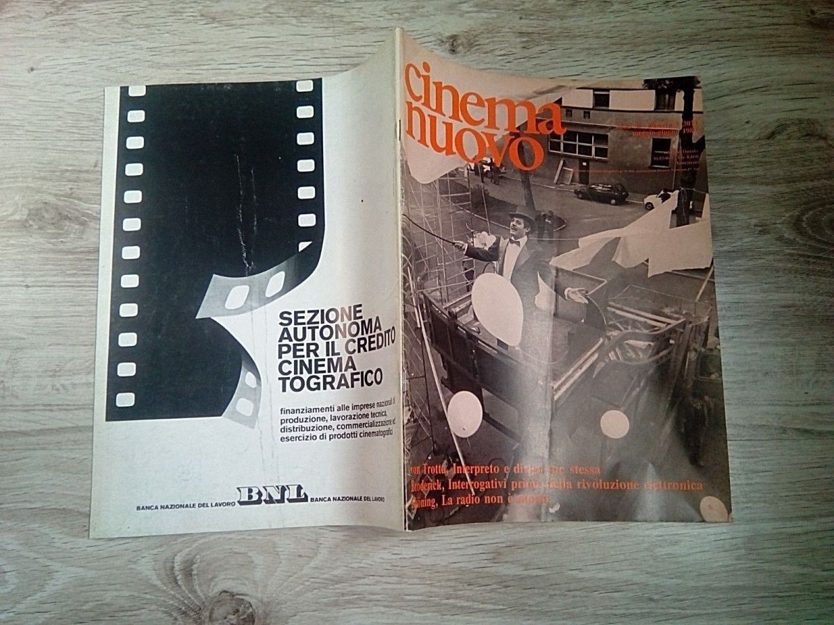 CINEMA NUOVO magazine side cover Issue 307 May/June 1987