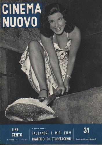 CINEMA NUOVO magazine side cover Issue 31 March 1954