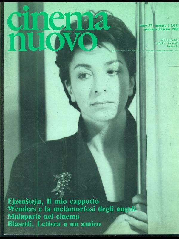 CINEMA NUOVO magazine side cover Issue 311 January/February 1988