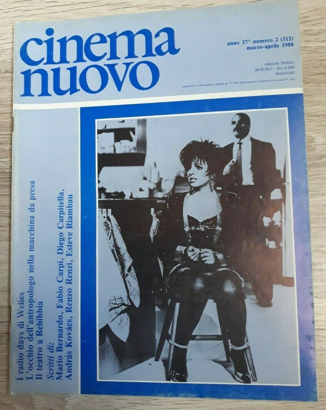 CINEMA NUOVO magazine side cover Issue 312 March/April 1988