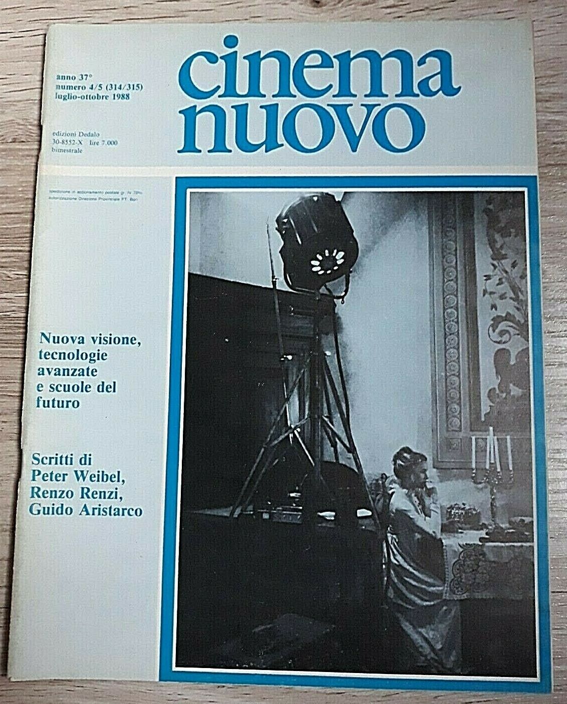 CINEMA NUOVO magazine side cover Issue 314-15 July/October 1988