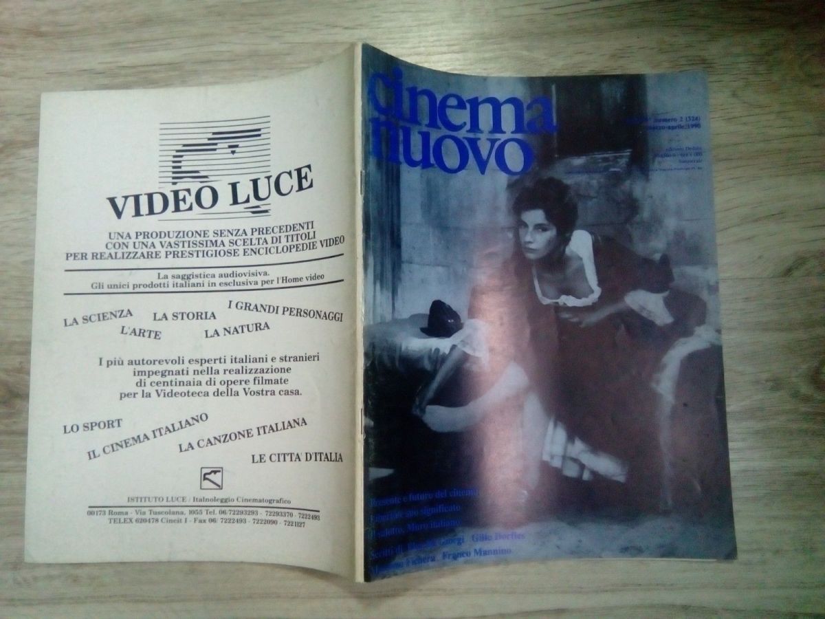 CINEMA NUOVO magazine side cover Issue 324 March/April 1990