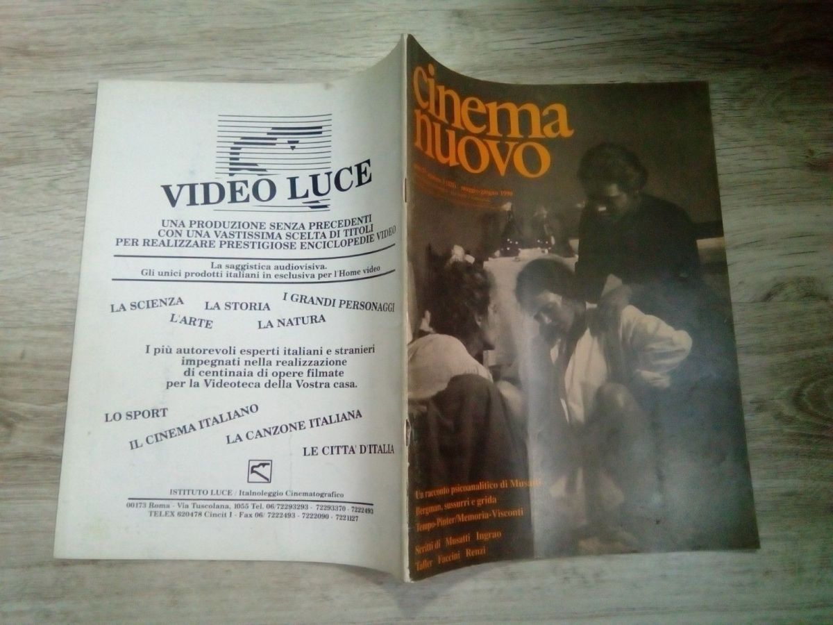 CINEMA NUOVO magazine side cover Issue 325 May/June 1990