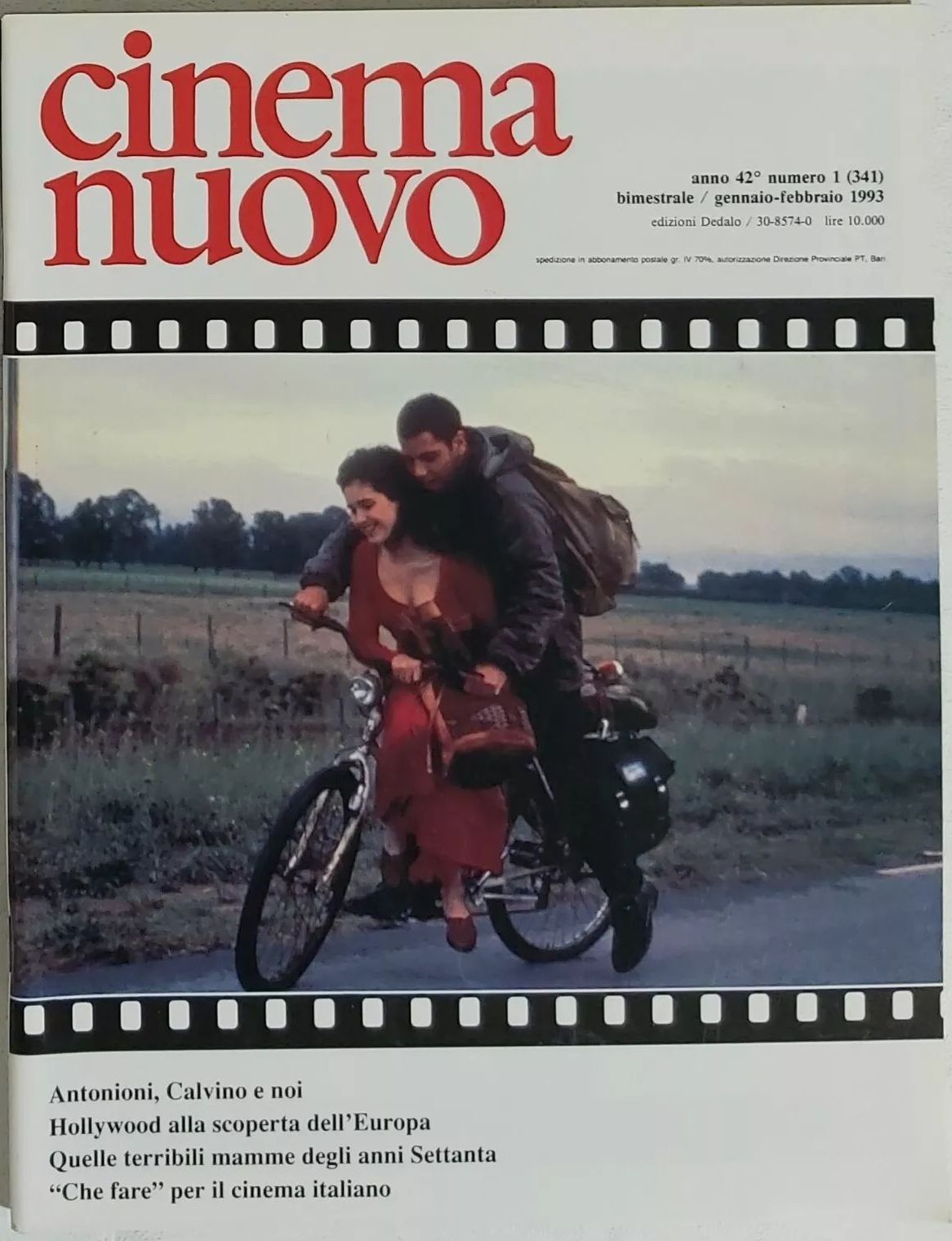 CINEMA NUOVO magazine side cover Issue 341 January/February 1993