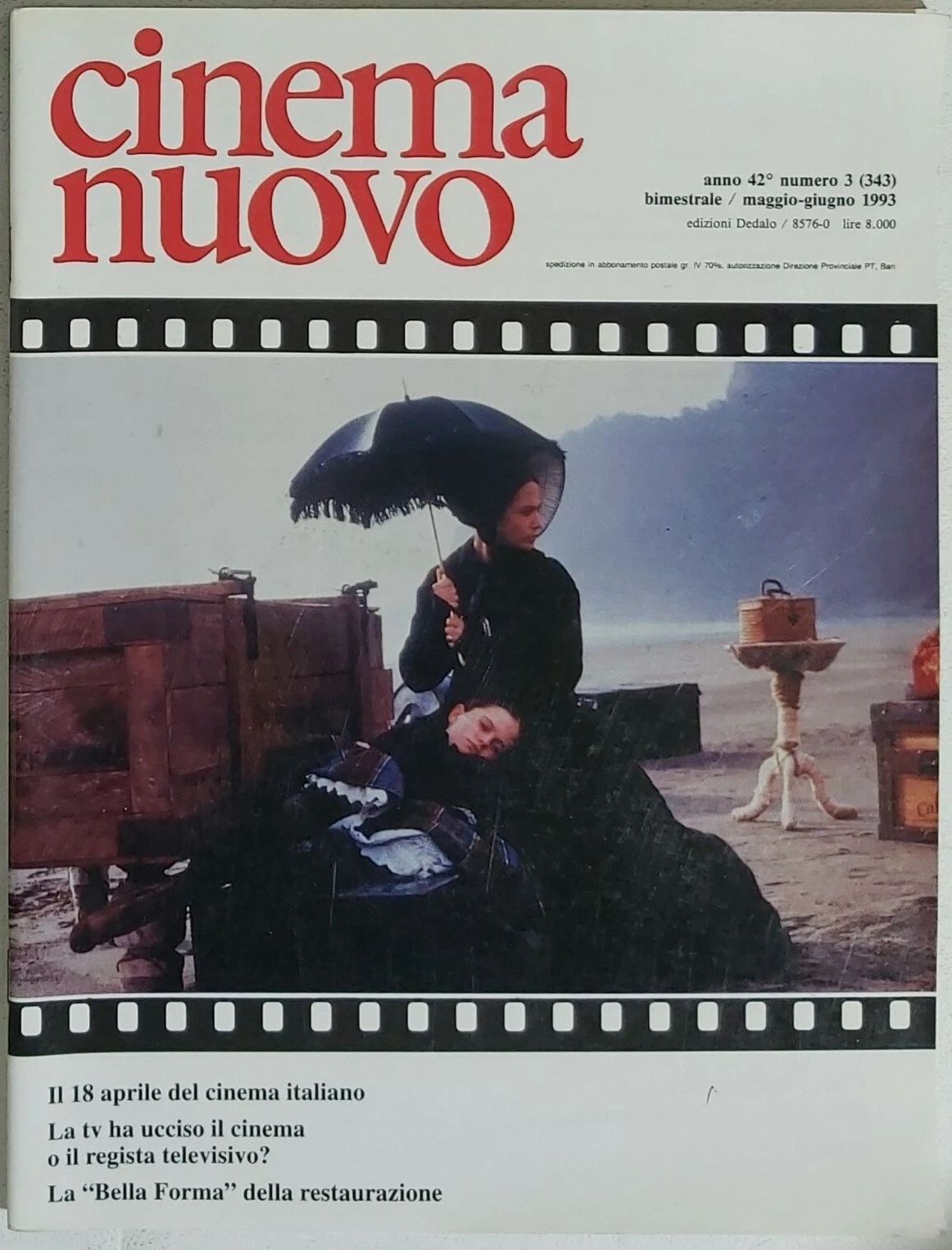 CINEMA NUOVO magazine side cover Issue 343 May/June 1993