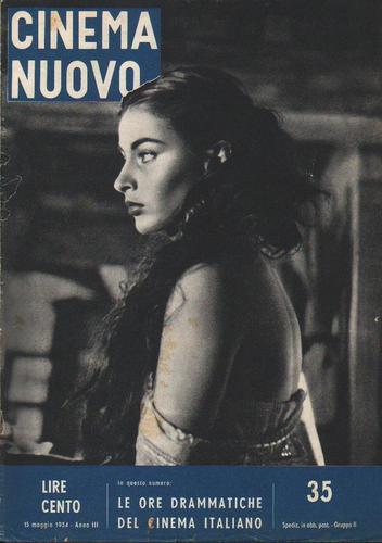 CINEMA NUOVO magazine side cover Issue 35 May 1954