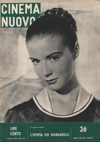 CINEMA NUOVO magazine side cover Issue 36 June 1954