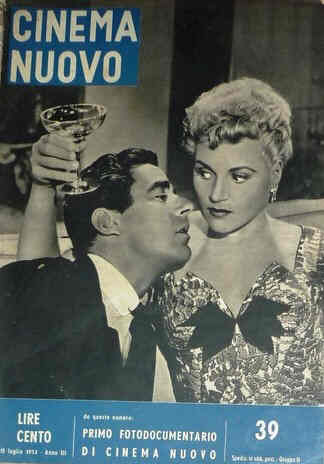 CINEMA NUOVO magazine side cover Issue 39 July 1954