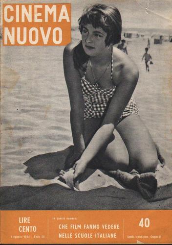 CINEMA NUOVO magazine side cover Issue 40 August 1954