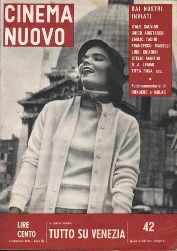 CINEMA NUOVO magazine side cover Issue 42 September 1954