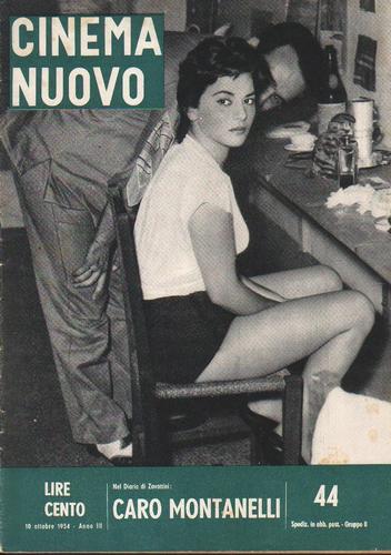 CINEMA NUOVO magazine side cover Issue 44 October 1954